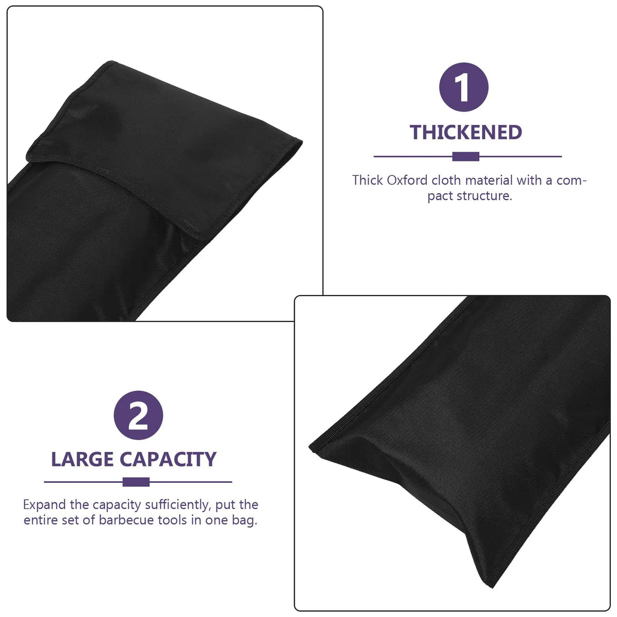 BBQ Tool Storage Bag, 60 x 24 cm Black Oxford Cloth Skewer Case