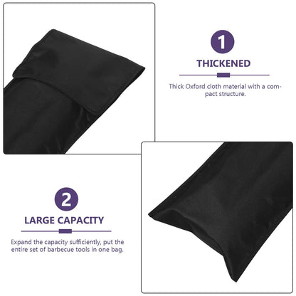 BBQ Tool Storage Bag, 60 x 24 cm Black Oxford Cloth Skewer Case