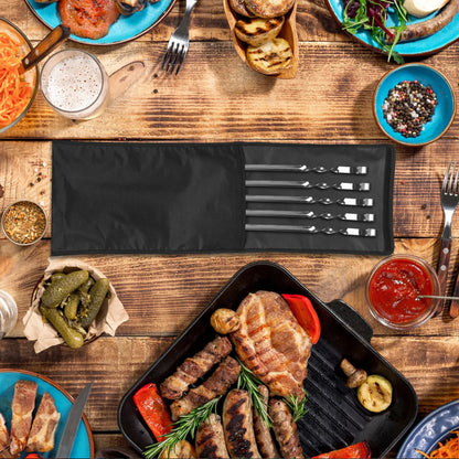 BBQ Tool Storage Bag, 60 x 24 cm Black Oxford Cloth Skewer Case