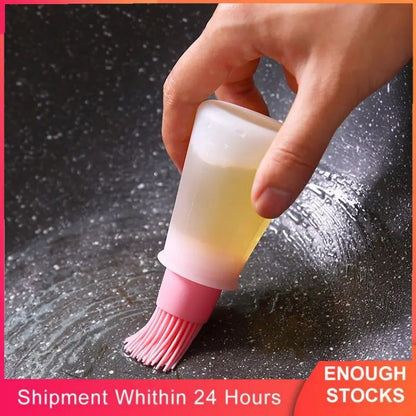 Silicone Oil Dispenser Basting Brush for BBQ Cooking, 12cm