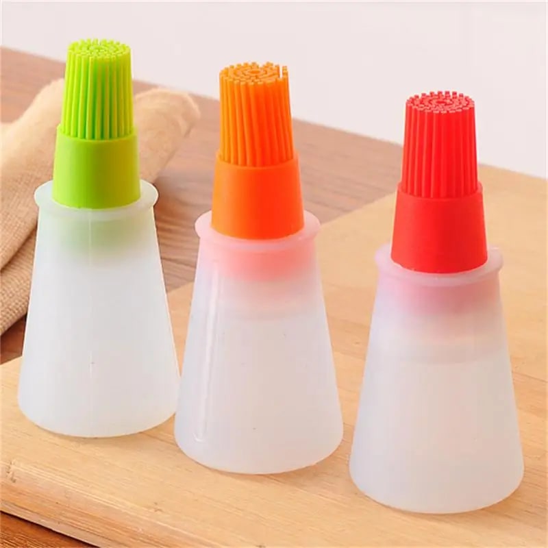 Silicone Oil Dispenser Basting Brush for BBQ Cooking, 12cm