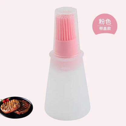 Silicone Oil Dispenser Basting Brush for BBQ Cooking, 12cm - 1PC-pink