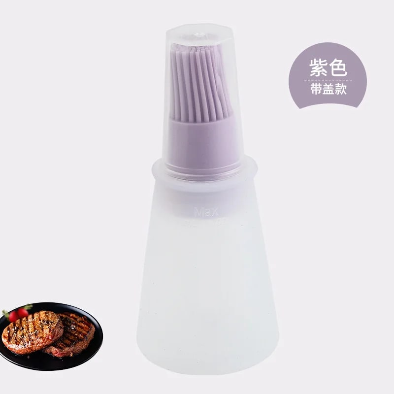 Silicone Oil Dispenser Basting Brush for BBQ Cooking, 12cm - 1PC-purple