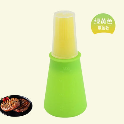 Silicone Oil Dispenser Basting Brush for BBQ Cooking, 12cm - 1PC-yellow green
