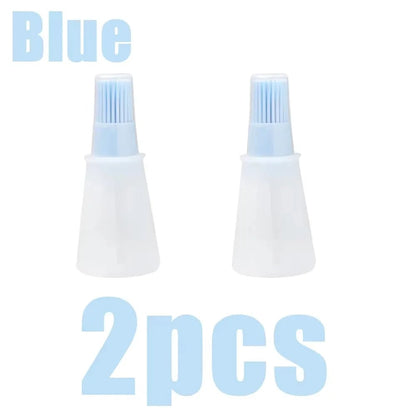 Silicone Oil Dispenser Basting Brush for BBQ Cooking, 12cm - 2PCS-blue