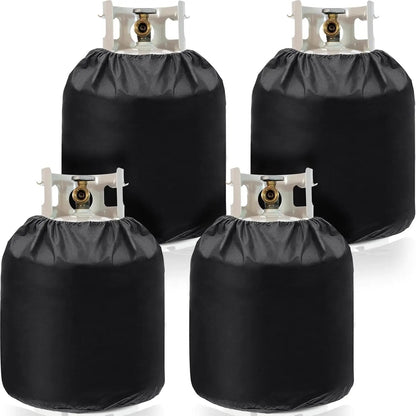 Black Oxford Cloth Propane Gas Bottle Cover, Waterproof Outdoor Tank Cover