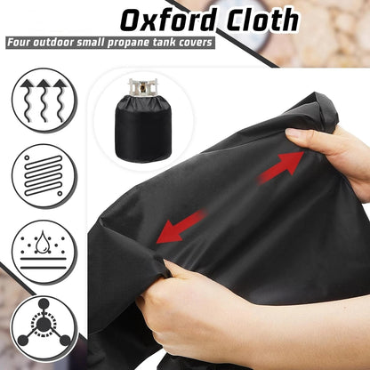 Black Oxford Cloth Propane Gas Bottle Cover, Waterproof Outdoor Tank Cover