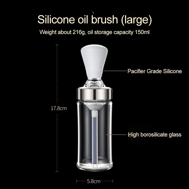 Silicone Oil Brush Dispenser for Barbecue, Baking and Pancakes, 135ml or 150ml - 150ML