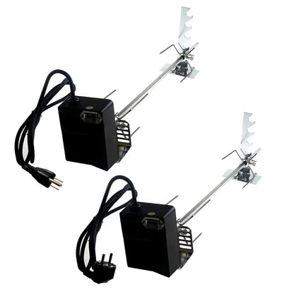 Automatic Grill Rotisserie Kit with 4W Motor, Stainless Steel Spit and EU or US Plug