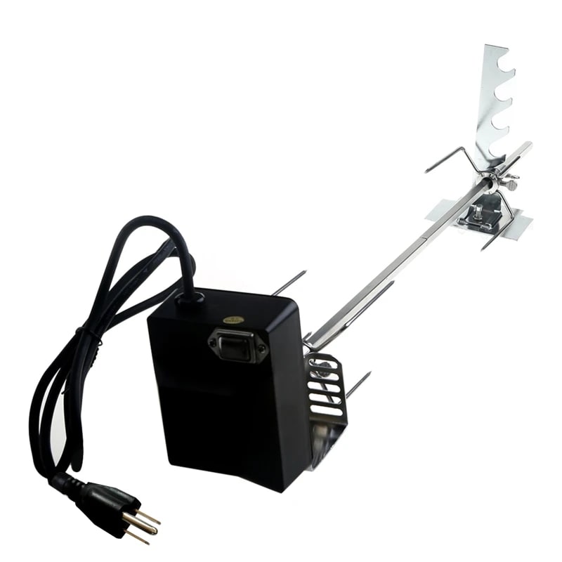 Automatic Grill Rotisserie Kit with 4W Motor, Stainless Steel Spit and EU or US Plug - US Plug