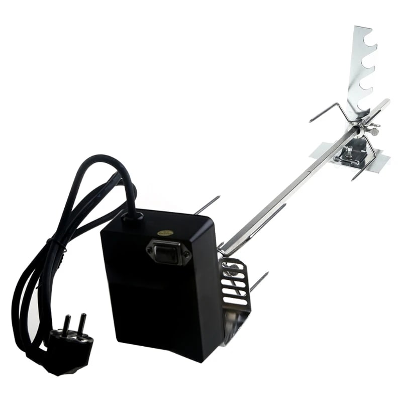 Automatic Grill Rotisserie Kit with 4W Motor, Stainless Steel Spit and EU or US Plug - EU Plug