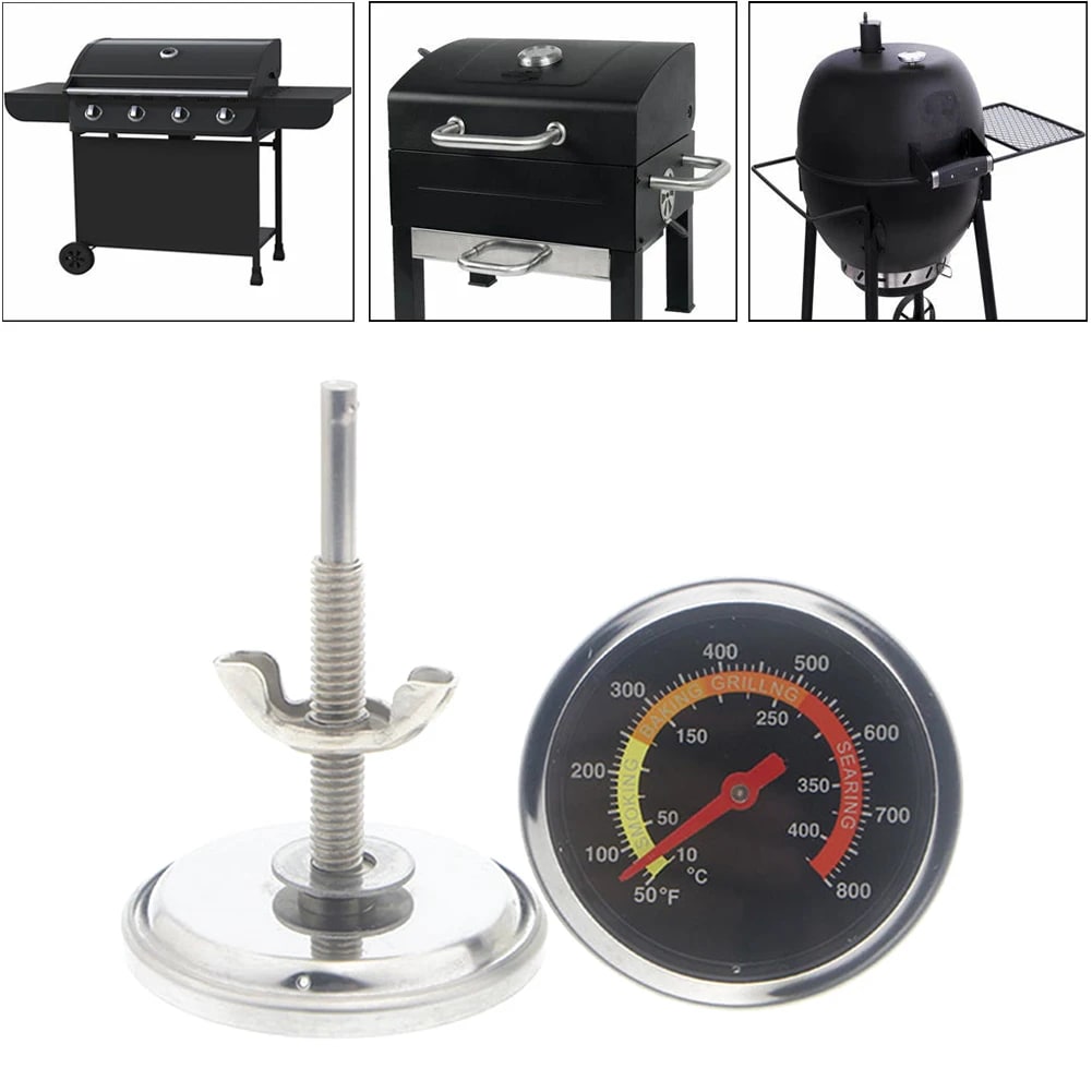 Stainless Steel BBQ Thermometer, 10-400°C Dial with 7.3cm Probe