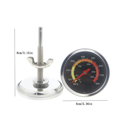Stainless Steel BBQ Thermometer, 10-400°C Dial with 7.3cm Probe