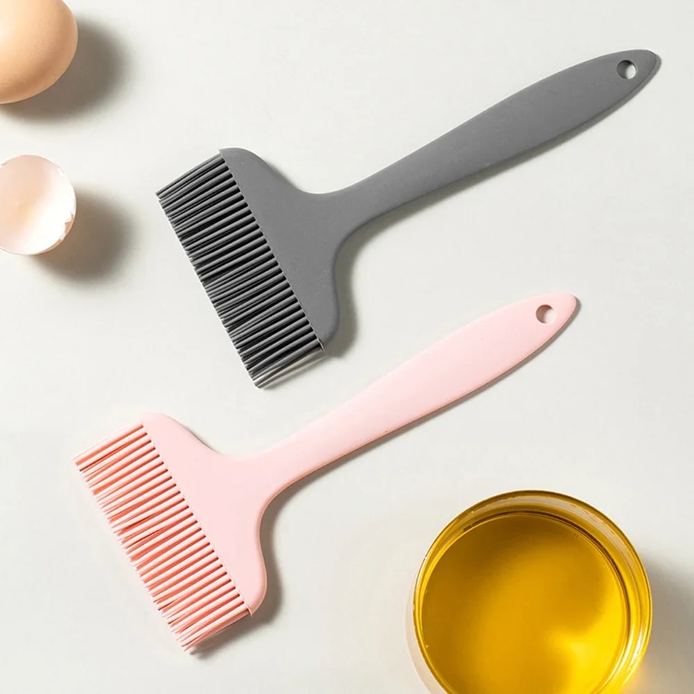 Rubber BBQ Basting Brush, 20.3cm, 9.3cm Head, Multiple Pack Options - 2Pcs PinkGrey