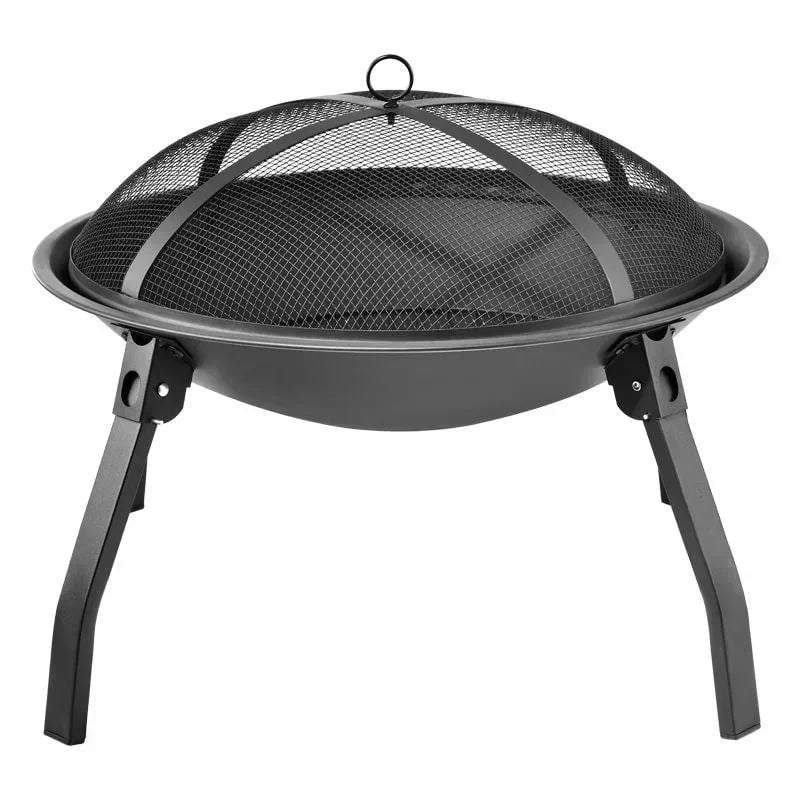Multifunctional Folding Fire Pit Grill, High-Strength Steel, 28 x 45 x 55 cm