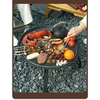Multifunctional Folding Fire Pit Grill, High-Strength Steel, 28 x 45 x 55 cm