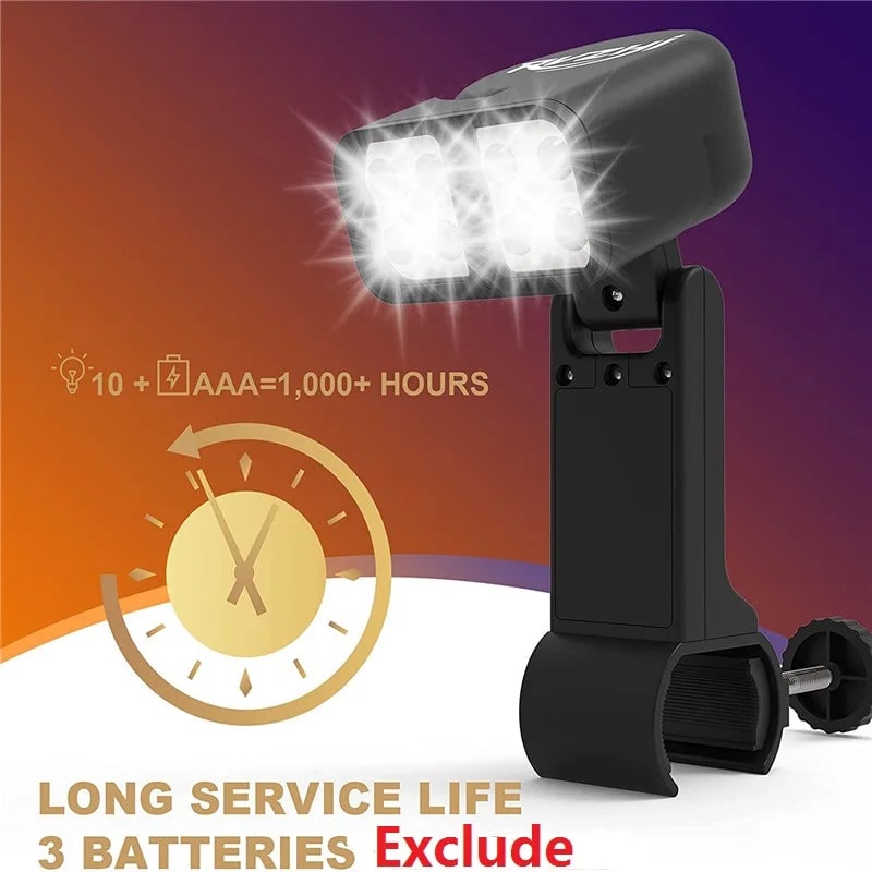 Portable BBQ Grill Light, 10 LED Heat-Resistant Waterproof Lamp, 2 Pack