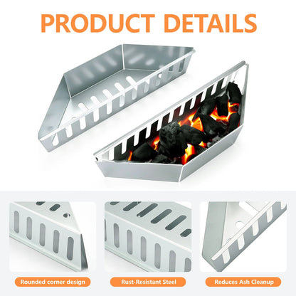 2-Piece Metal Charcoal Baskets for Weber 22-Inch Charcoal Grills