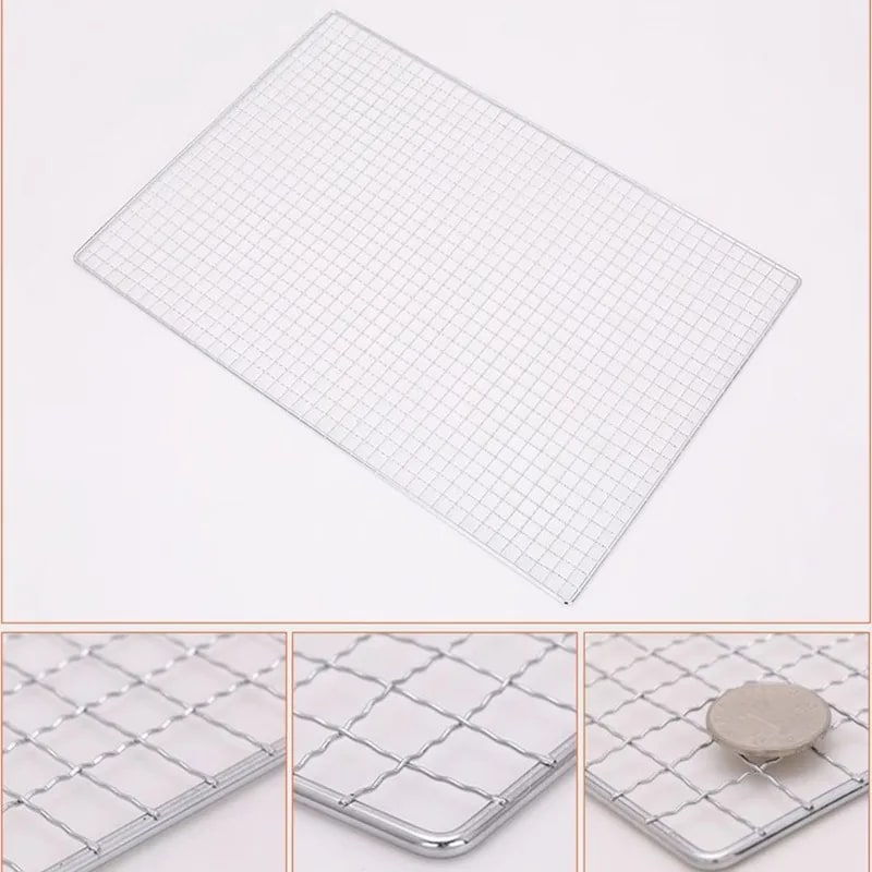 Stainless Steel BBQ Grill Mesh Rack, 40 x 25 cm or 45 x 30 cm