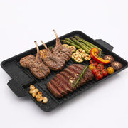 Rectangular Korean Grill Pan with Oil Outlet, Aluminium Coating, 32.8cm