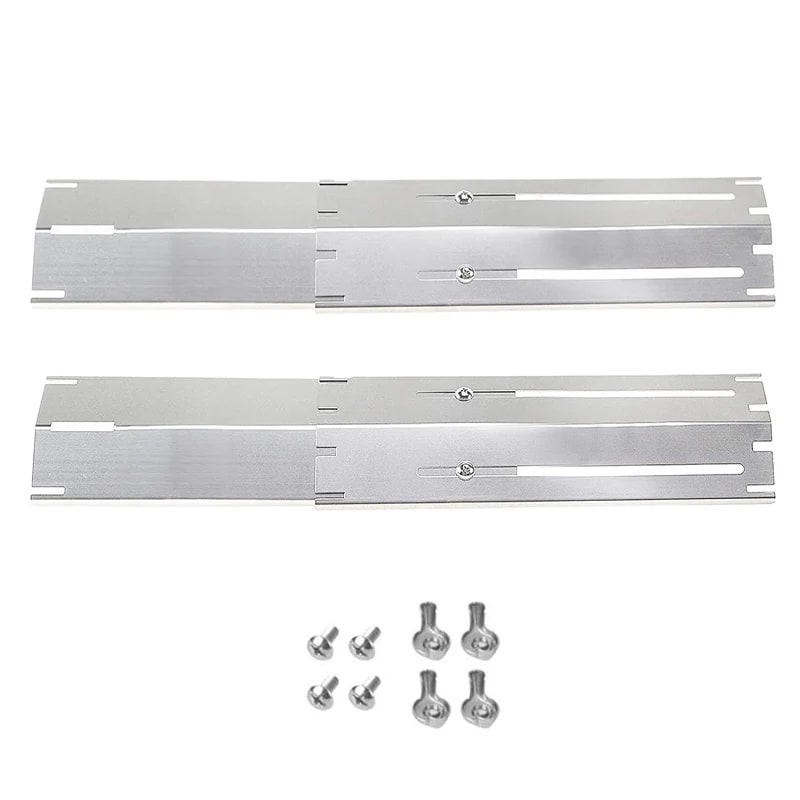 Adjustable Stainless Steel BBQ Flame Tamers, Burner Covers and Heat Deflectors for Gas Gri - Silver-2packs