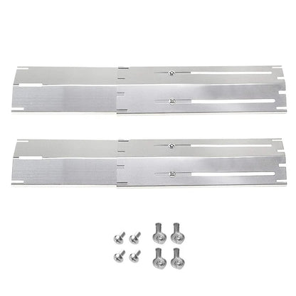 Adjustable Stainless Steel BBQ Flame Tamers, Burner Covers and Heat Deflectors for Gas Gri - Silver-2packs