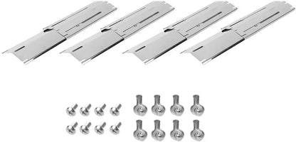 Adjustable Stainless Steel BBQ Flame Tamers, Burner Covers and Heat Deflectors for Gas Gri - Silver-4packs