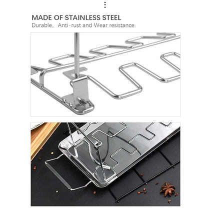 14-Slot Stainless Steel Chicken Leg and Wing Rack for Grill, Smoker or Oven