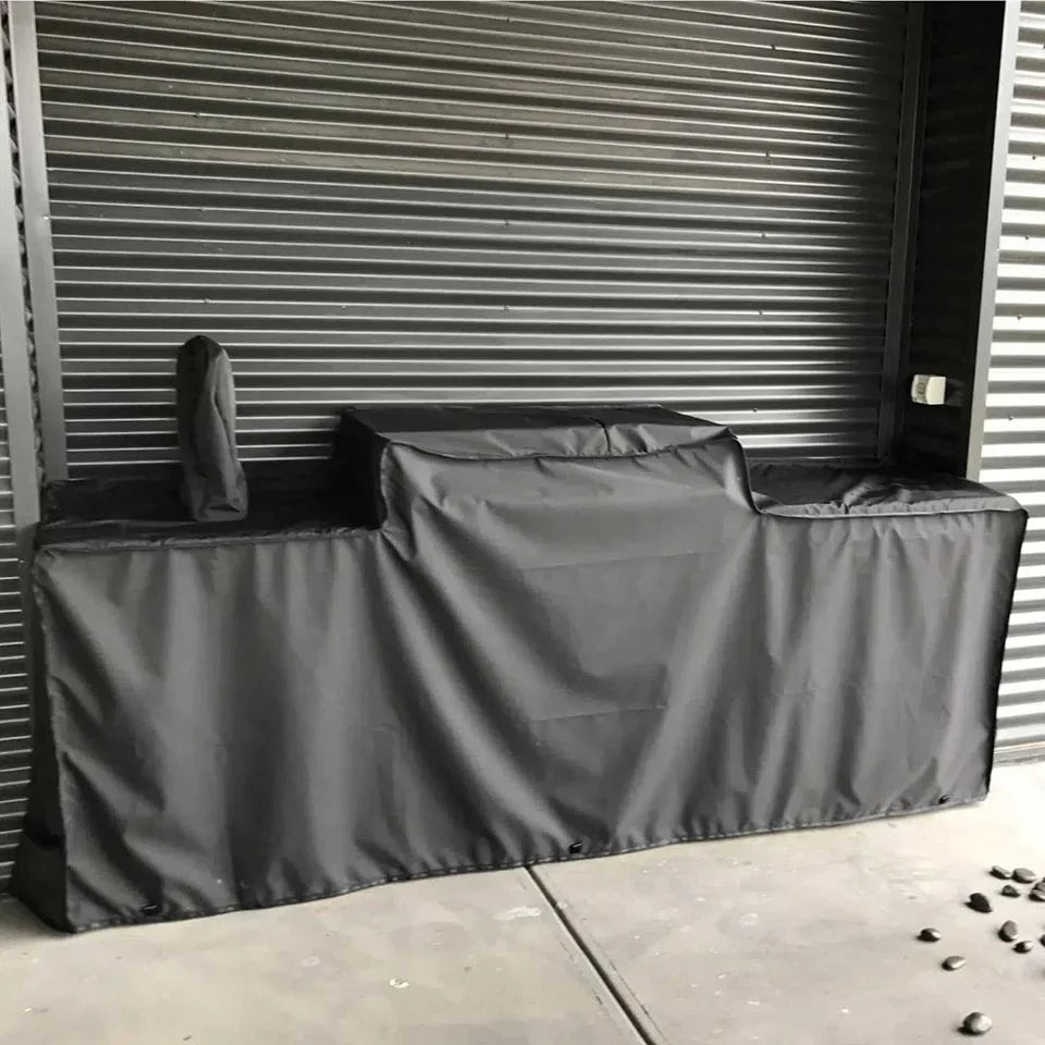 Custom-Size L-Shaped Outdoor Kitchen Cover, Waterproof Polyester BBQ Cover
