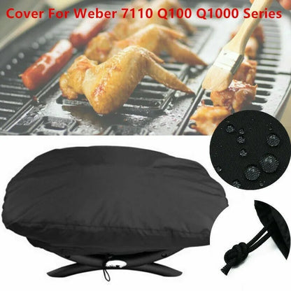Waterproof BBQ Grill Cover for Weber Q1000, Q2000 and Q200 Series Portable Grills