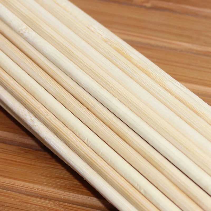 Wooden BBQ Skewers 50cm x 5mm, Disposable Long Grill Sticks, 100 or 200 Pack