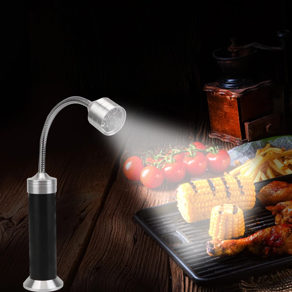 BBQ Grill Light, Black Metal LED Lamp with 360° Adjustable Neck
