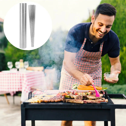 50 Stainless Steel BBQ Skewers, 35cm, with Storage Holder