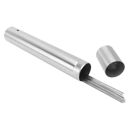 50 Stainless Steel BBQ Skewers, 35cm, with Storage Holder