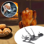 Stainless Steel Motorcycle Chicken Holder BBQ Vertical Roasting Rack