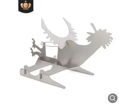 Stainless Steel Motorcycle Chicken Holder BBQ Vertical Roasting Rack - D