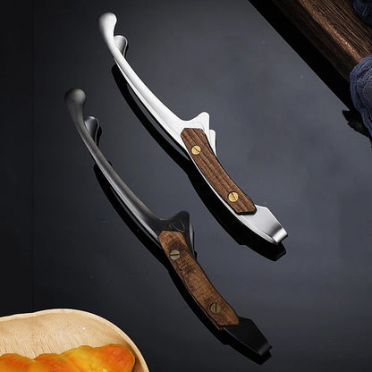 304 Stainless Steel BBQ Tongs with Wood Grip, 25.5cm