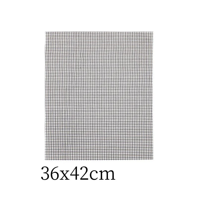Non-Stick PTFE/Teflon BBQ Grilling Mesh Mat, Reusable Cut-to-Fit Grill Liner - C--black---1PC