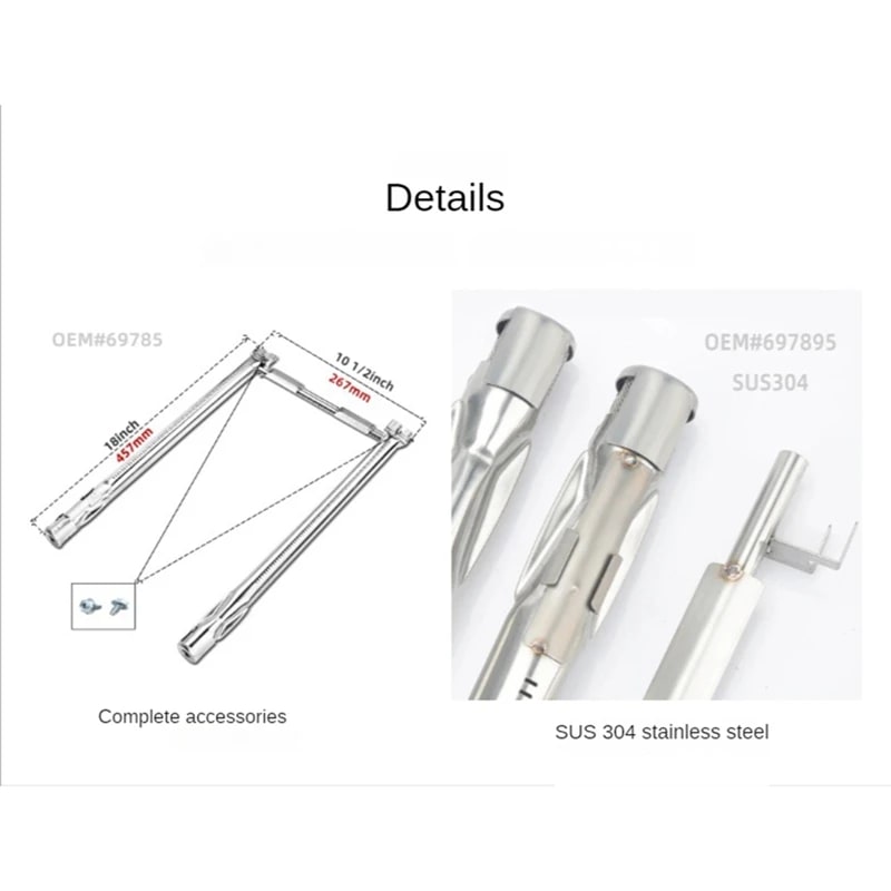 304 Stainless Steel Burner Tube Replacement for Weber Spirit E-210 E-220 S-210 S-220