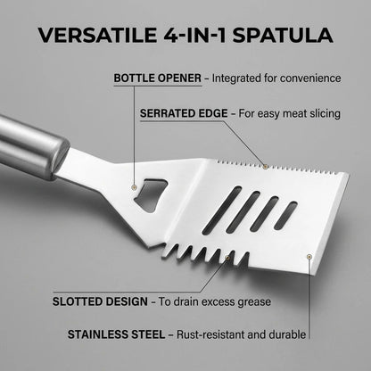 5-Piece CZSAE Stainless Steel BBQ Tool Set with Apron Storage Bag