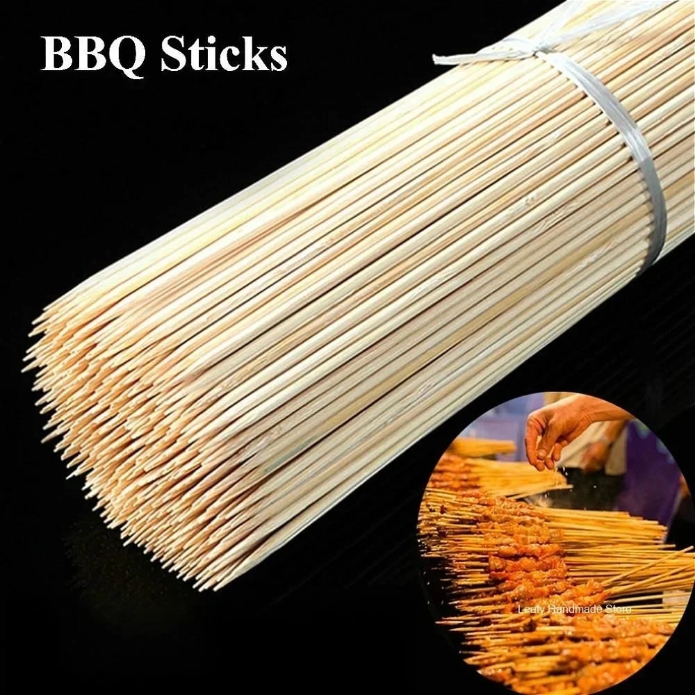 100-Piece Wooden BBQ Skewers, 20cm or 30cm