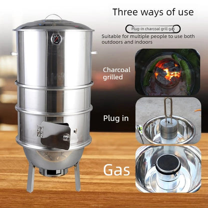 Stainless Steel Hanging Charcoal Barbecue Grill Stove, Medium