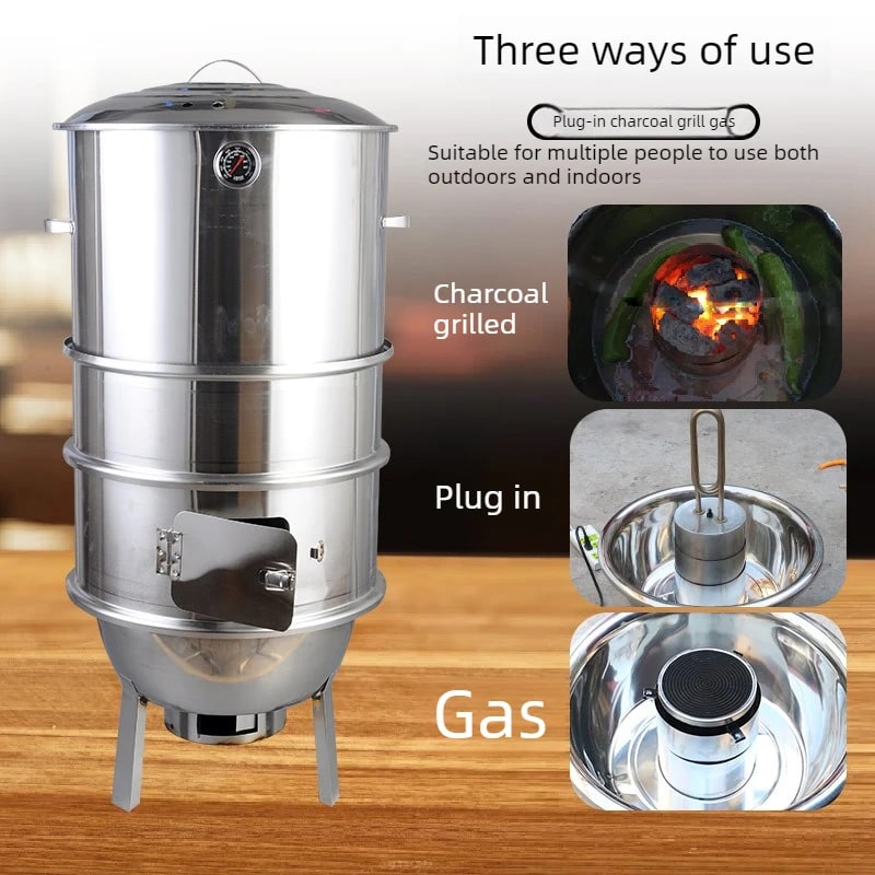 Stainless Steel Hanging Charcoal Barbecue Grill Stove, Medium
