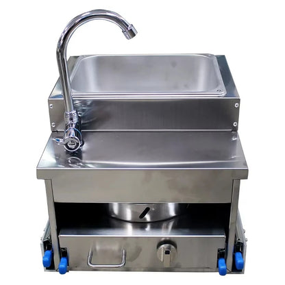 Stainless Steel Pull-Out RV Sink and Gas Stove Kitchen 40 x 46 x 31cm