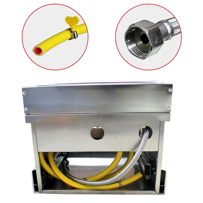 Stainless Steel Pull-Out RV Sink and Gas Stove Kitchen 40 x 46 x 31cm