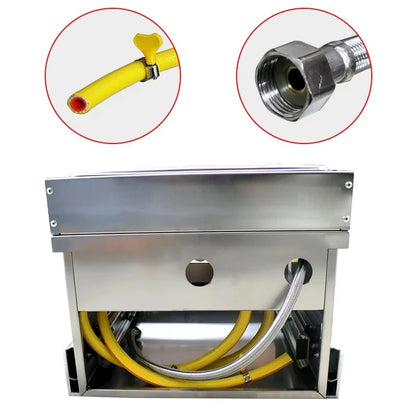 Stainless Steel Pull-Out RV Sink and Gas Stove Kitchen 40 x 46 x 31cm