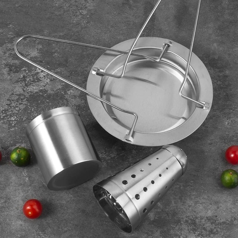 Stainless Steel Vertical Chicken Roaster Rack with Drip Tray, 24cm