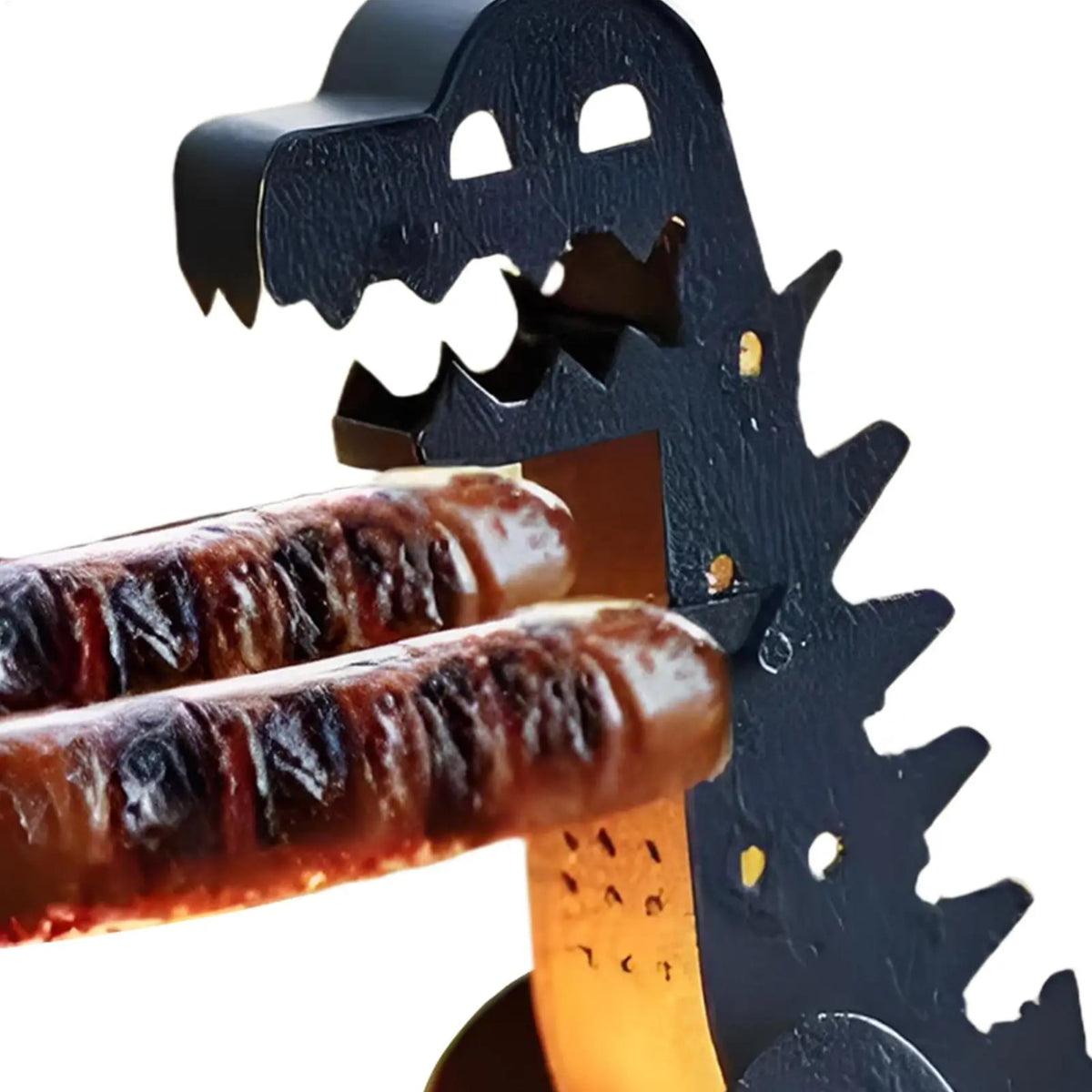 Dinosaur-Shaped Iron Hot Dog Grill Holder, 15cm