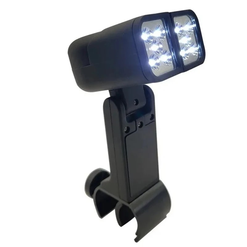 Portable LED BBQ Grill Light with Rotatable Dual Lamp Head and Clamp Mount