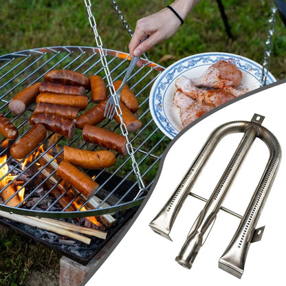Gas Grill Burner Tube, 304 Stainless Steel U-Shaped Replacement, 330 x 130 mm